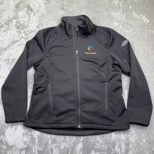 The North Face Women's Ridgewall Soft Shell Black WindWall Full Zip Jacket Sz XL